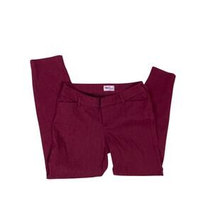 Y2K Old Navy Pixie Pants | Maroon Patterned Slim Trousers | Women’s Size 2